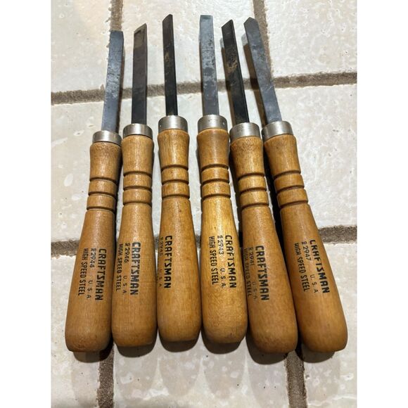 Craftsman 6 Piece High Speed Steel Lathe Wood Turning Chisel Set - Picture 6 of 6